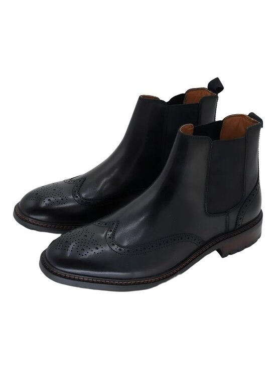 Bar III Men\'s Hughgo Black Leather Pull-On Wing Tip Dress Ankle Boot Size 12M main image 6